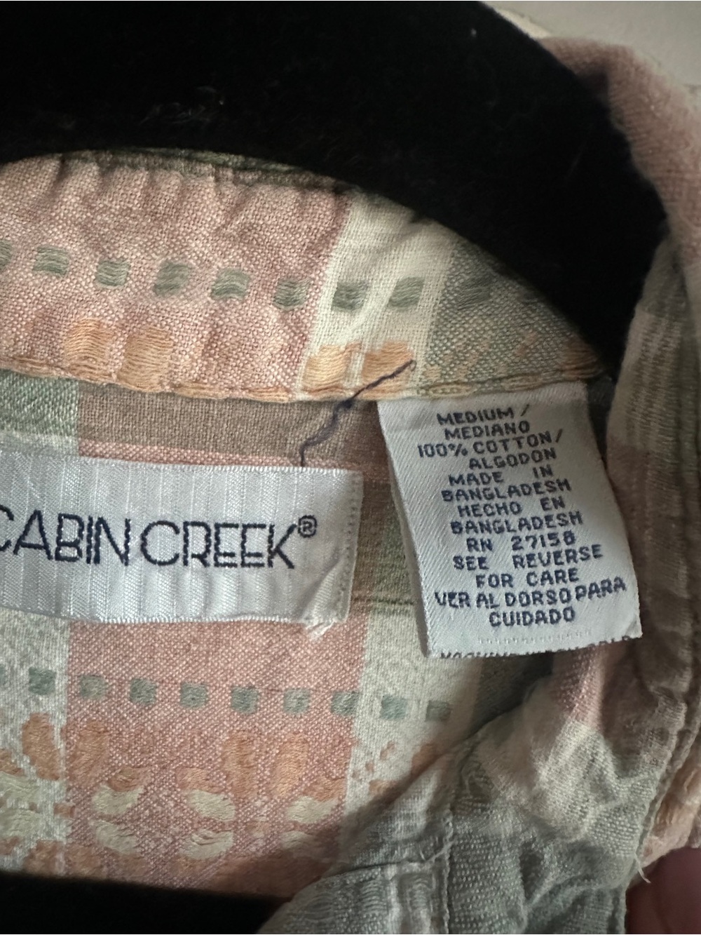 Cabin Creek Plaid Cotton Shirt Prairie Cabincore Granola Heritage Western M - Picture 6 of 10